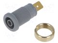 Connector: 4mm banana; socket; 32A; 1kV; grey; gold-plated; 33mm HIRSCHMANN T&M SEB2620F6.3GR
