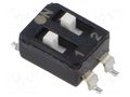 Switch: DIP-SWITCH; Poles number: 2; OFF-ON; 0.025A/24VDC; Pos: 2/2 ECE ESD102EZ