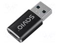 Adapter; OTG,USB 3.1; USB A plug,USB C socket; Features: PnP SAVIO SAVAK-81