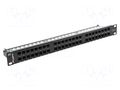 Patch panel; black; Number of ports: 48; Standard: 19"; Cat: 6; RACK LANBERG PPU6-1048-B