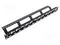 Patch panel; black; Number of ports: 24; Standard: 19"; rack 19" LANBERG PPKS-1224-B