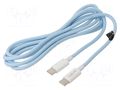 Cable; USB 2.0; USB C plug,both sides; 1.5m; blue; 480Mbps; 60W; 3A LOGILINK CU0351
