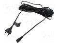 Cable; CEE 7/16 (C) plug,IEC C7 female; 10m; black; 2.5A; 230V LOGILINK CP195