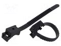 Cable strap clip; L: 120mm; 50pcs; -15÷80°C; StrapLock; Body: black TIE10 TTSL32B