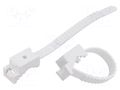 Cable strap clip; L: 120mm; 50pcs; -15÷80°C; StrapLock; Body: white TIE10 TTSL32W