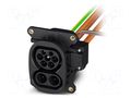 Connector: eMobility; socket; CHARX; PIN: 9(4+2+1+2); IP55; cables PHOENIX CONTACT T2HBI123AC32DC2002