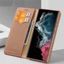 Dux Ducis Hivo case Samsung Galaxy S23+ flip cover wallet stand RFID blocking brown, Dux Ducis 6934913031766 6934913031766
