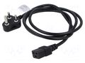Cable; 3x1.5mm2; IEC C19 female,IS 1293 (M) plug; PVC; 1.8m; 16A LIAN DUNG SN53-3/15/1.8BK