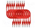 Test leads; 50VAC,120VDC; 10A; banana plug 4mm,both sides; red PEAKTECH PKT-P7048-R
