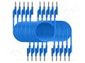 Test leads; 50VAC,120VDC; 10A; banana plug 4mm,both sides; blue PEAKTECH PKT-P7051-BL