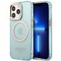Guess Gold Outline Translucent MagSafe case for iPhone 13 Pro / iPhone 13 - blue, Guess 3666339056995 3666339056995