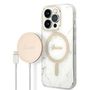 Guess GUBPP14LHMEACSH Case+ Charger Set iPhone 14 Pro 6.1&quot; white/white hard case Marble MagSafe, Guess 3666339103200 3666339103200
