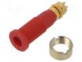 Connector: 2mm banana; socket; 10A; 1kV; 31mm; red; -25÷70°C HIRSCHMANN T&M MSEB2600GM3AURT