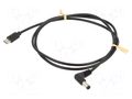Cable; USB C plug,DC 5,5/2,5 plug; angled; black; 1m; Core: Cu GOOBAY GOOBAY-78969