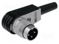 Connector: M16; plug; male; PIN: 3; 5A; 300V; C091A; soldering; IP40 AMPHENOL C091-T3260-005