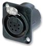 SOCKET, XLR, BLACK, 7POLE NC7FD-LX-B