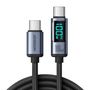 Joyroom Prism Series A16 USB-C / USB-C 100W 1.2m Cable with LED Display - Black, Joyroom 6956116750602 6956116750602