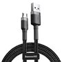 Baseus Cafule Micro USB cable 2.4A 1m (Gray + Black), Baseus CAMKLF-BG1