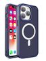 Magnetic Color Matte Case for iPhone 15 Pro - navy blue, Hurtel 5907769357183 5907769357183