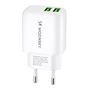 Wozinsky CUWCW 2.4A 2 x USB-A Wall Charger - White, Wozinsky 5907769308550 5907769308550