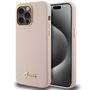 Guess Silicone Script Metal Logo & Frame case for iPhone 15 Pro - pink, Guess 3666339149208 3666339149208