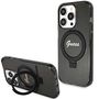 Guess Ring Stand Script Glitter MagSafe case for iPhone 15 Pro - black, Guess 3666339156343 3666339156343