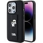 Karl Lagerfeld Gripstand Saffiano Karl&amp;Choupette Pins case for iPhone 15 Pro Max - black, Karl Lagerfeld 3666339206901 3666339206901