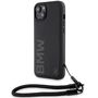 BMW Signature Leather Wordmark Cord Case for iPhone 15/14/13 - Black, BMW 3666339232658 3666339232658
