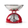 Retro Kitchen Scale | Analog | Metal Housing | Removable bowl | Max. 5kg | 25-gram increments | Red 16310239 8711902090168