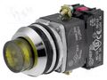 Switch: push-button; 30mm; Stabl.pos: 1; NC + NO; yellow; 24V; IP56 PROMET NEF30-WLGXY24V