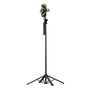 Selfie stick WH181D-Y1S 1.75m aluminum alloy telescopic tripod with dual lamp and phone holder - black, Wozinsky 5907769360657 5907769360657