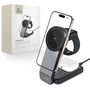 Tech-Protect QI15W-A28 MagSafe 3in1 Inductive Charger with Smartphone / Apple Watch / AirPods Stand - Black, Tech-Protect 5906203699902 5906203699902