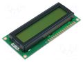 Display: LCD; alphanumeric; STN Positive; 16x1; 80x36x8.5mm; LED DISPLAY ELEKTRONIK DEM16101SYH-LY