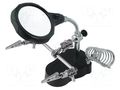 PCB holder with magnifying glass; Ø65mm; third hand DONAU ELEKTRONIK D-HH3