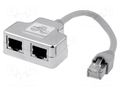 Splitter; Cat: 5e; cross,shielded; RJ45 socket x2,RJ45 plug DIGITUS DN-93904