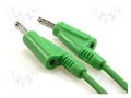 Test lead; 60VDC; 20A; banana plug 4mm,both sides; Len: 1m; green AXIOMET PP101-G