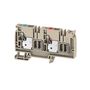 Supply terminal, PUSH IN, 10 mm², 500 V, 57 A, Number of potentials per tier: 2, TS 35, dark beige, Colour of operational elements: red / blue Weidmuller 1988250000 04050118373011