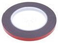 Tape: fixing; W: 9mm; L: 5m; Thk: 1.2mm; double-sided; acrylic; black AFTC AFTC-6411-9MM-5M