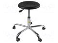 Stool; ESD; Seat dim: Ø350mm; 430÷555mm; Rsurf: 0.1÷1MΩ RT WORK ESD-STOOL01