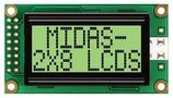 DISPLAY, ALPHANUMERIC, 8X2, YELLOW/GRN MC20805A6W-GPTLY-V2