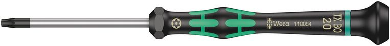 2067 TORX® BO Screwdriver for tamper-proof TORX® screws for electronic applications, TX 20x60, Wera 05118054001