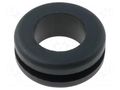 Grommet; Ømount.hole: 12mm; Øhole: 10mm; rubber; black FIX&FASTEN FIX-GR-50