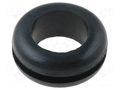 Grommet; Ømount.hole: 12.7mm; Øhole: 9.5mm; rubber; black FIX&FASTEN FIX-GR-9