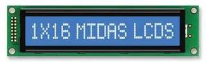 DISPLAY, ALPHANUMERIC, 16X1, WHITE MC11615A6W-BNMLW-V2