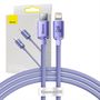 Baseus Crystal Shine cable USB-C to Lightning, 20W, PD, 1.2m (purple), Baseus CAJY000205