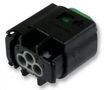 RCPT HOUSING, 3POS, GF PBT, BLACK 1-967642-1