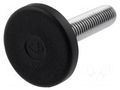 Foot; rigid,with lever; Base dia: 40mm; M10; technopolymer PA ELESA+GANTER LX.40-SW17-M10X30