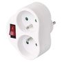 Multiple Socket 2× round with switch, white, EMOS P0062 8592920036877