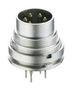 CONNECTOR,CIRCULAR DIN,MALE RECEPTACLE, PCB TERM,  W/LOCK RING AND PCB PINS,IP40 SGR 120