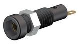 2MM BANANA JACK, SCREW MOUNT, 10 A, 60 VDC, GOLD PLATED CONTACTS, BLACK 23AH8696 23.0050-21